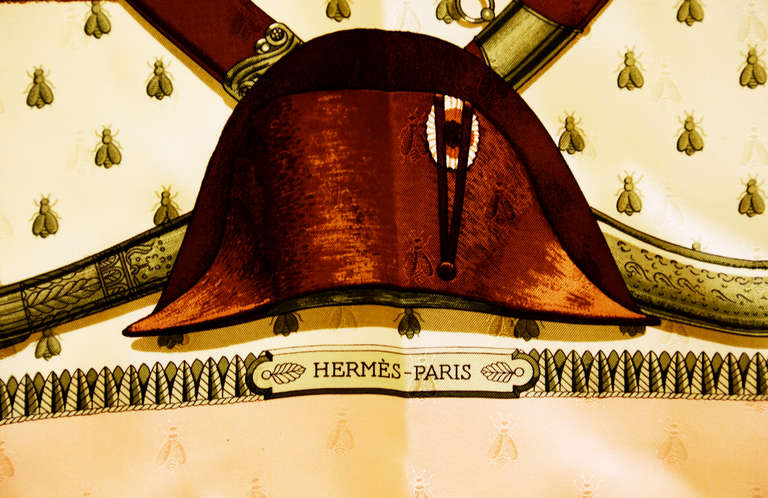 Sensational Hermes Napoleon Silk Scarf at 1stdibs