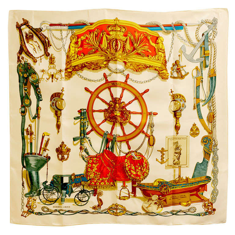 Magnificent Hermes Musee Silk Scard at 1stdibs