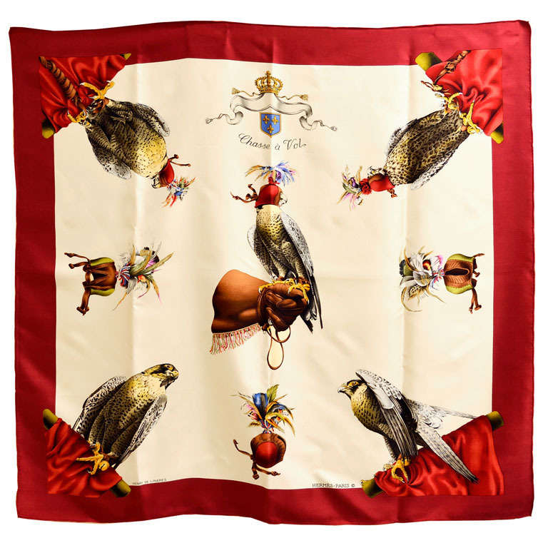 Gorgeous Hermes Chasse a Vol Silk Scarg