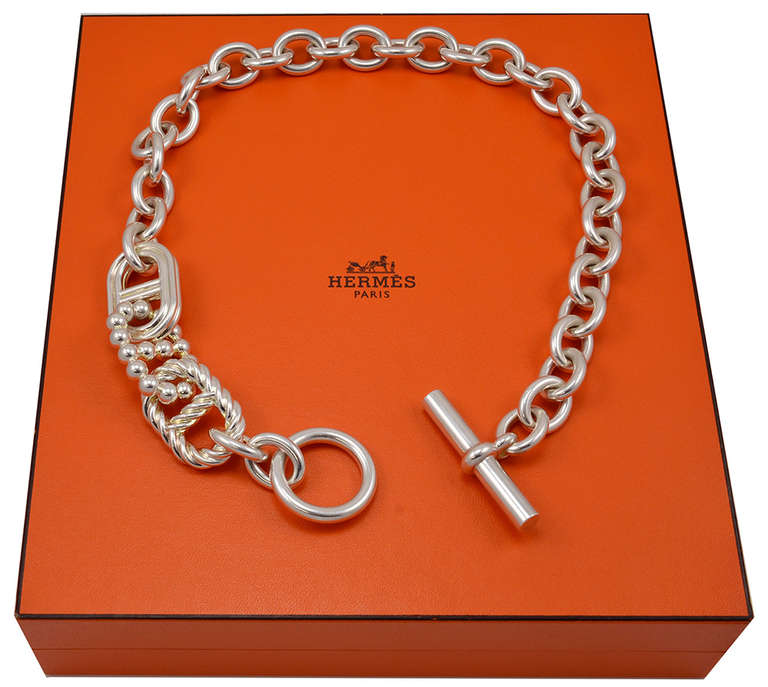 Hermes Chaine D'Ancre Parade Sterling Necklace at 1stDibs | hermes ...