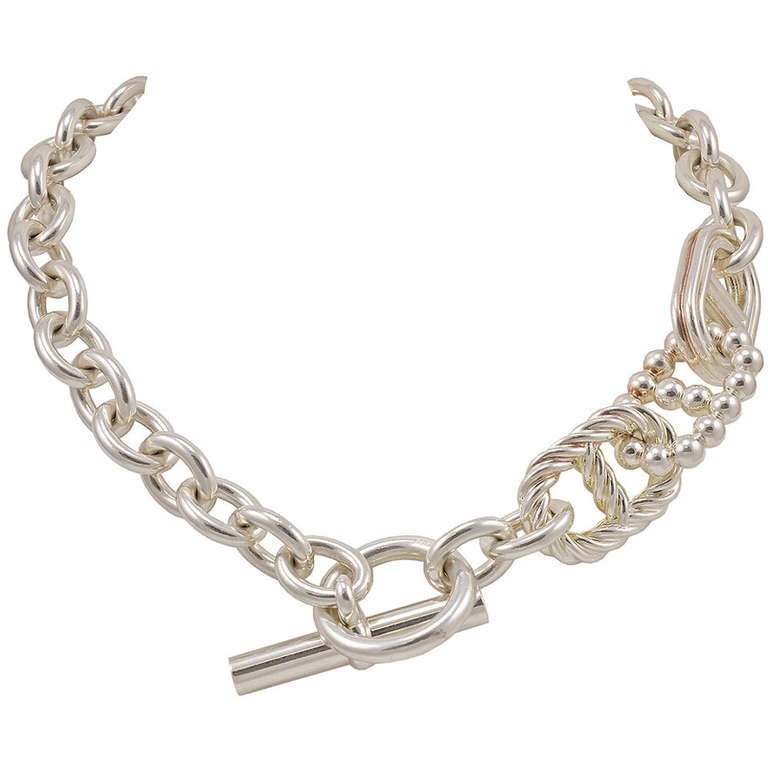 Hermes Chaine D'Ancre Parade Sterling Necklace