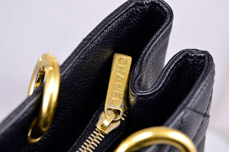 Women's Chanel Black Caviar GST Grand Shopping Tote Handbag