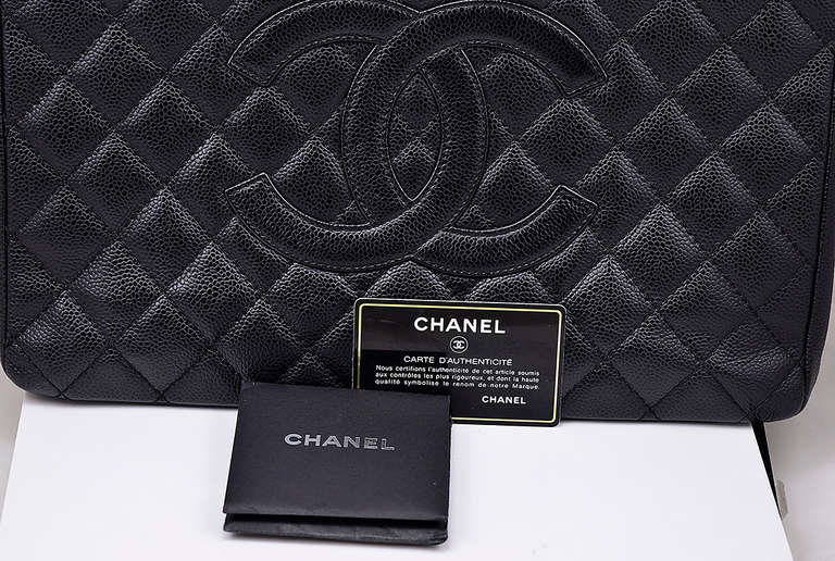 Chanel Black Caviar GST Grand Shopping Tote Handbag 1