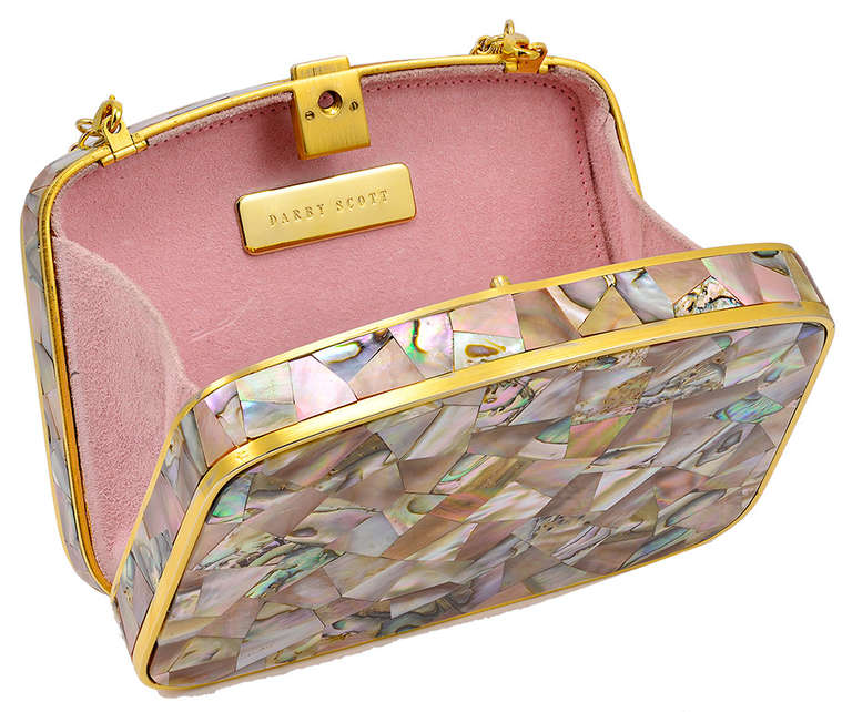 Darby Scott Mother of Pearl Minaudière In Excellent Condition In Teaneck, NJ