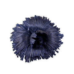 Chanel Blue Staw Flower Brooch