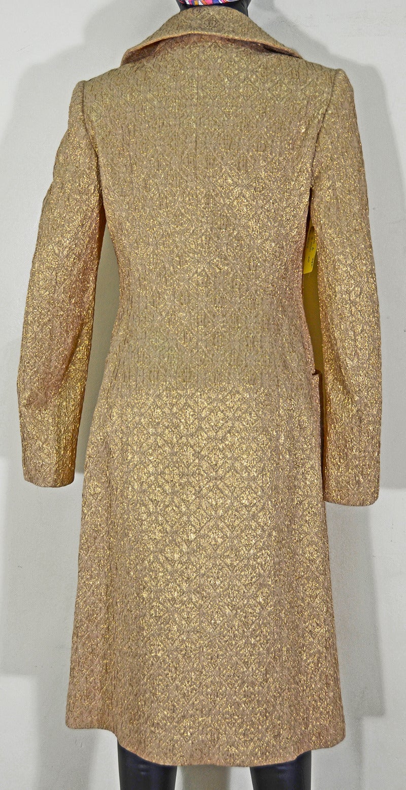 Women's Gorgeous Gold Michael Kors Sleeveless Dress and Matching Coat Ensemble For Sale