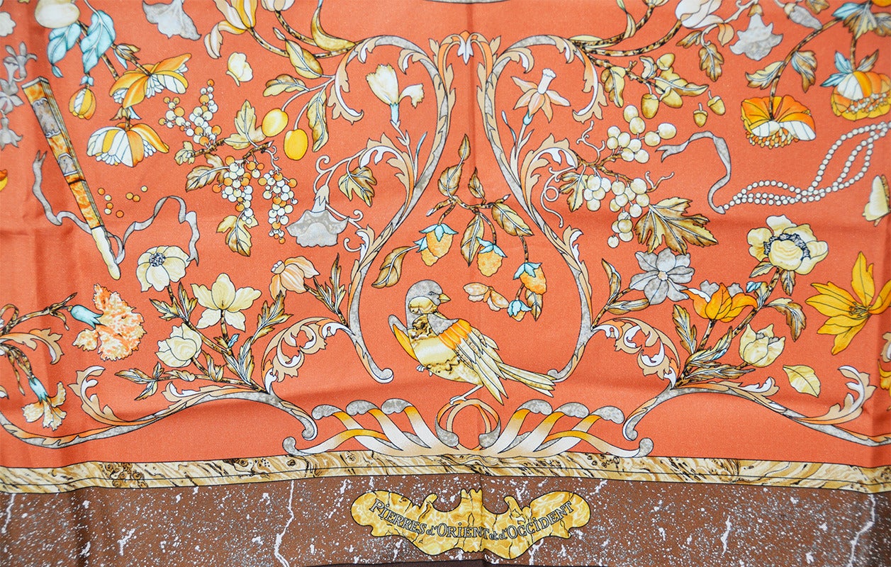 Magnificent Hermes Silk Scarf In Excellent Condition In Teaneck, NJ