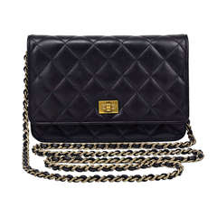 Chanel Quilted Black Wallet on Chain Bag