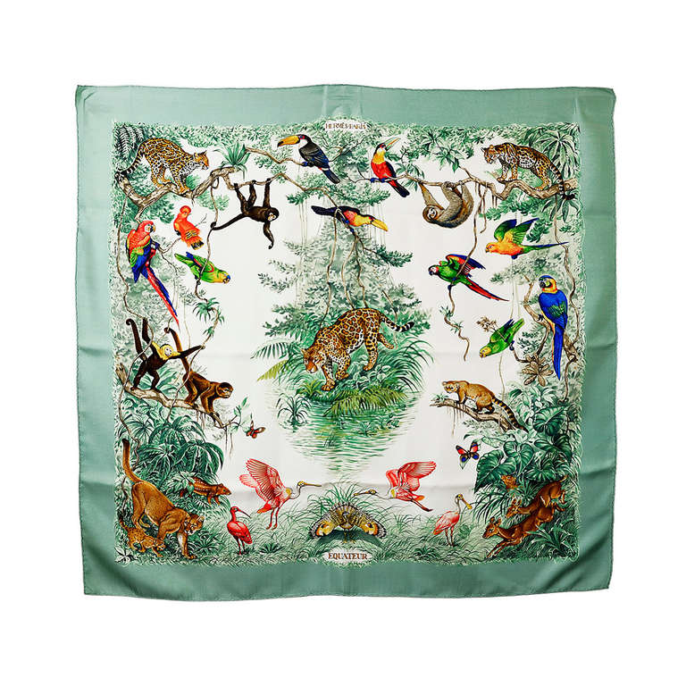 Beautiful Hermes Equateur Silk Scarf