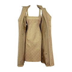 Gorgeous Gold Michael Kors Sleeveless Dress and Matching Coat Ensemble