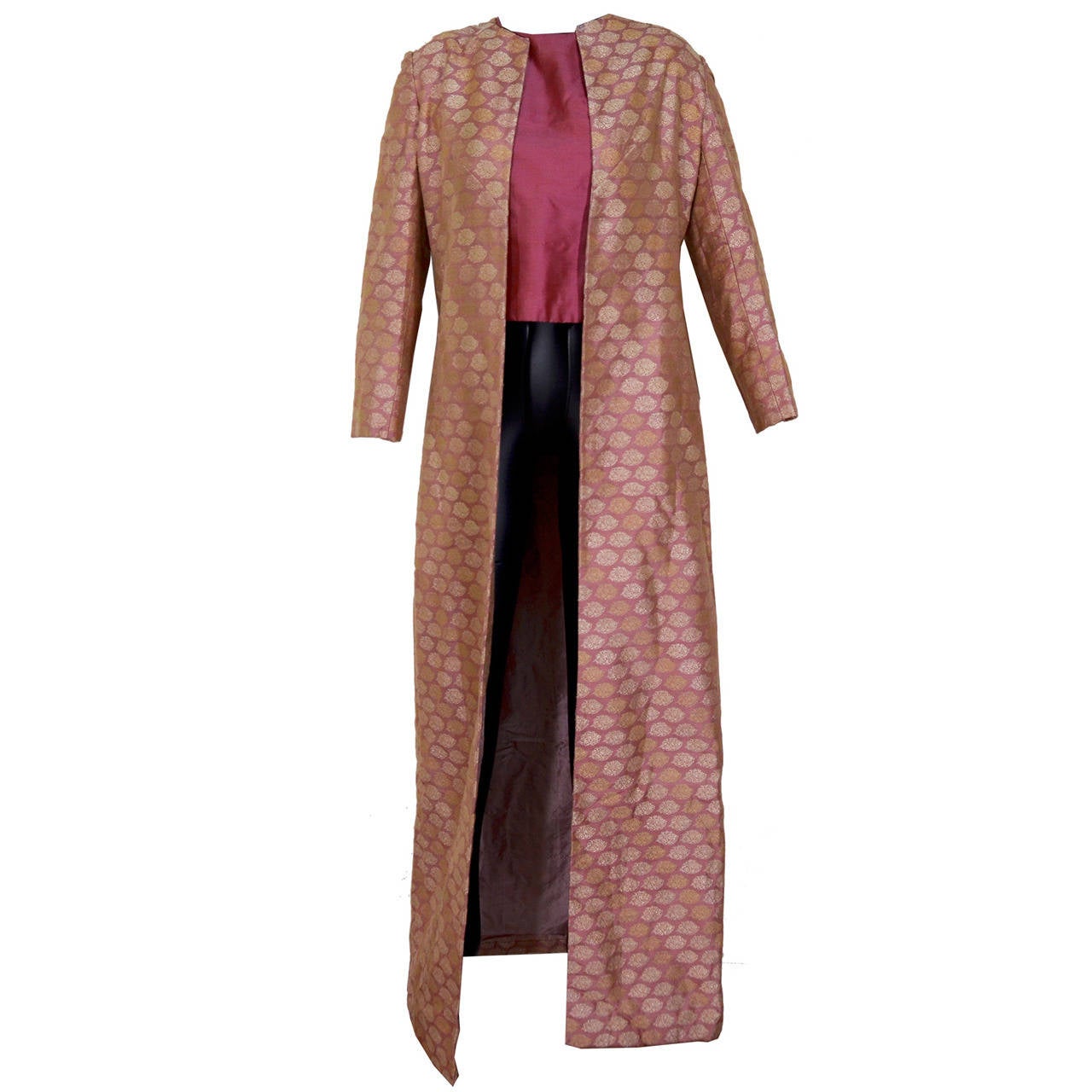 Glorious Virginia Witbeck Banaris Silk Coat with Coordinating Shell Top For Sale