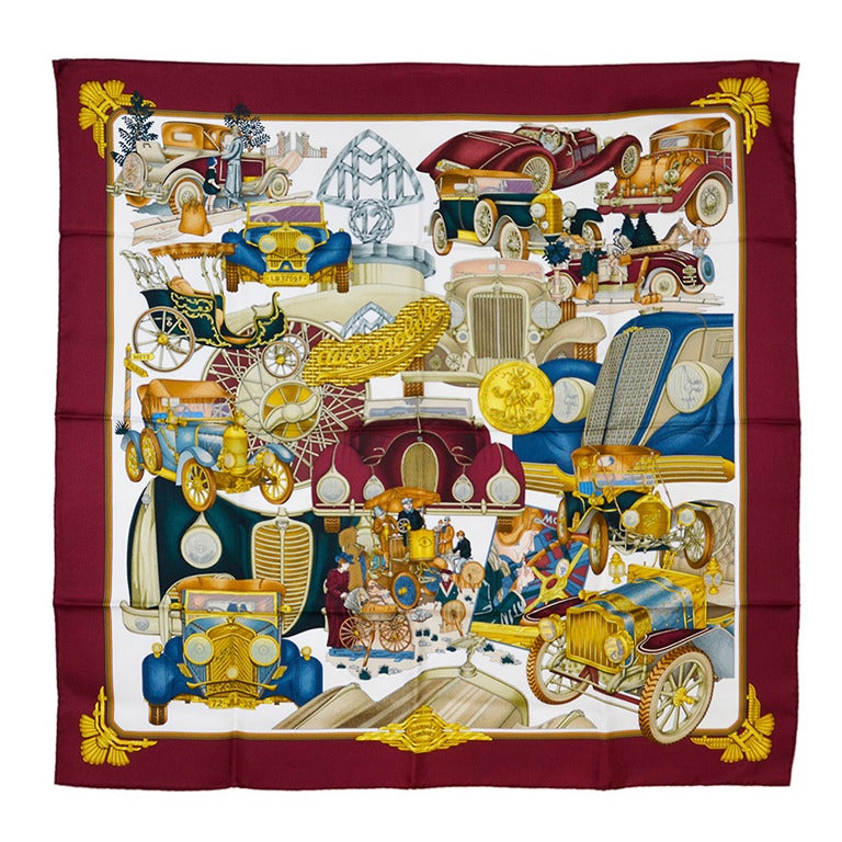 Gorgeous Hermes Silk Scarf - Cars