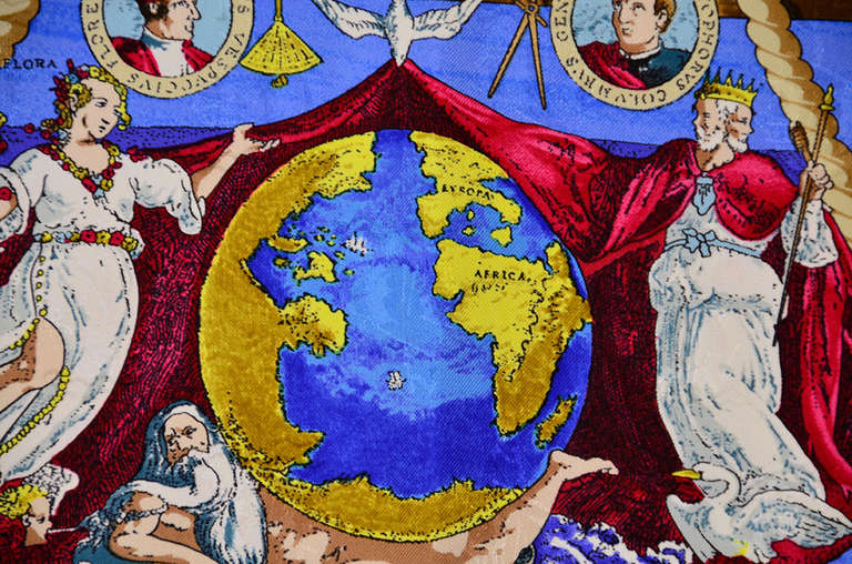 Women's Hermes Silk Scarf of Christopher Columbus Discovers America