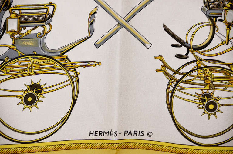 Women's Beautiful Hermes Transportation Silk Scarf