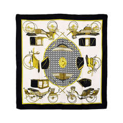 Beautiful Hermes Transportation Silk Scarf