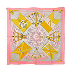 Gorgeous Pink Hermes Nautical Silk Scarf