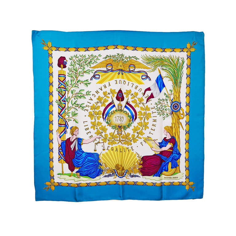 Magnificent Hermes Silk Scarf Republique Francaise Liberte Egalite ...