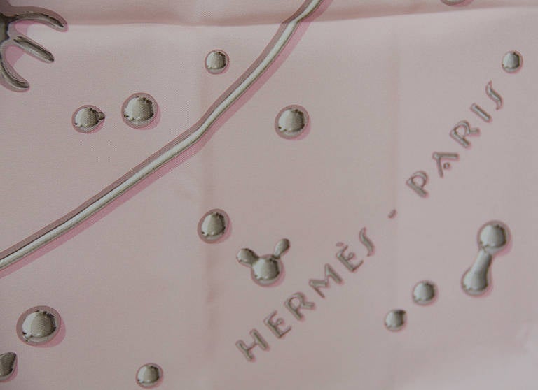 Women's Beautiful Hermes VIF Argent Silk Scarf