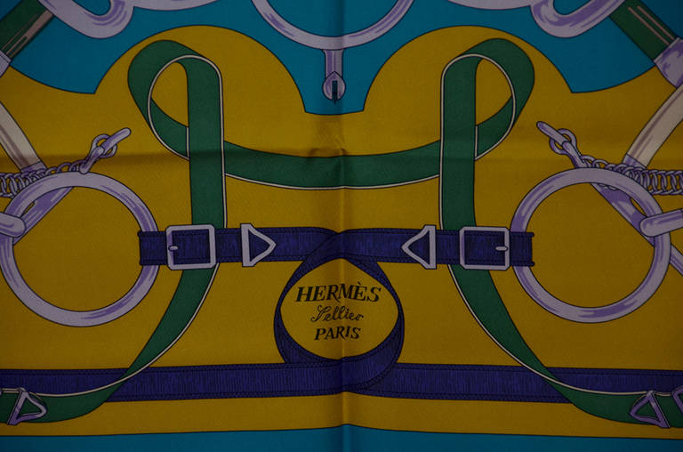 Gorgeous Hermes Eperon d'Or Silk Scarf In Excellent Condition In Teaneck, NJ