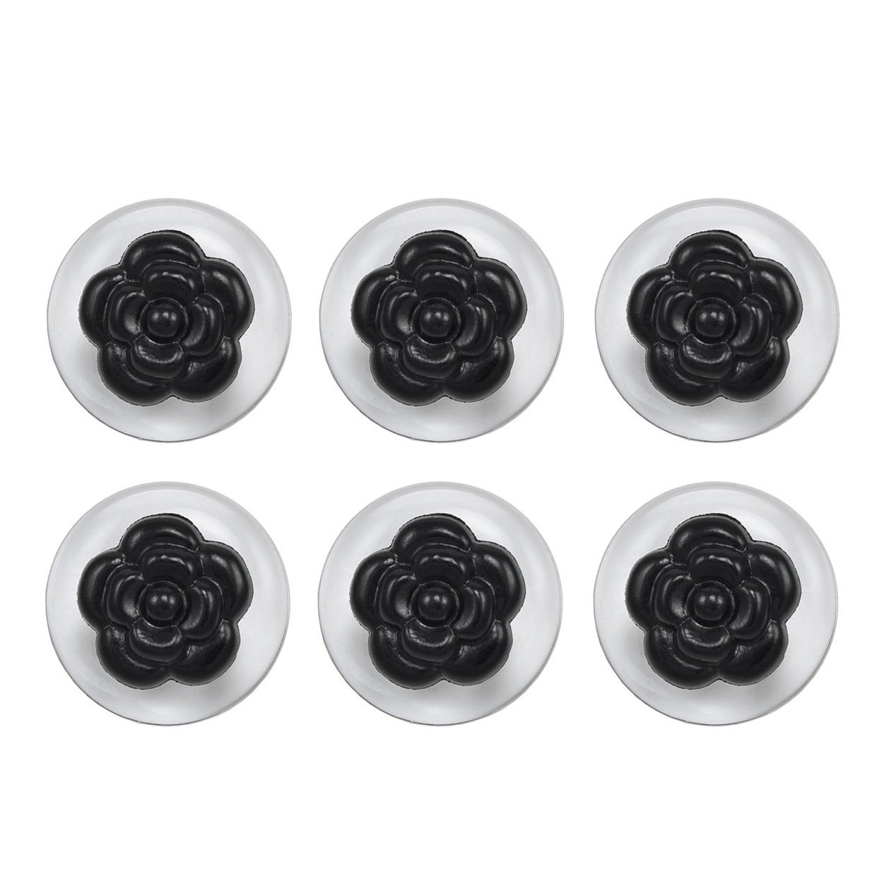 Fabulous Chanel Clear Resin Buttons with Camillia Centers For Sale