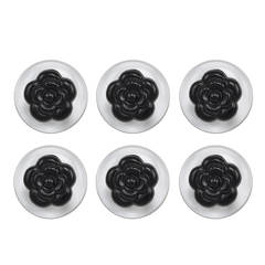 Fabulous Chanel Clear Resin Buttons with Camillia Centers