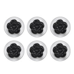 Fabulous Chanel Clear Resin Buttons with Camillia Centers 8