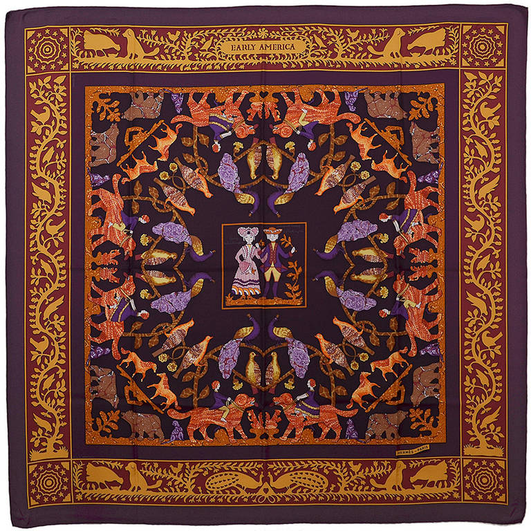 Magnificent Hermes Early America Slk Scarf