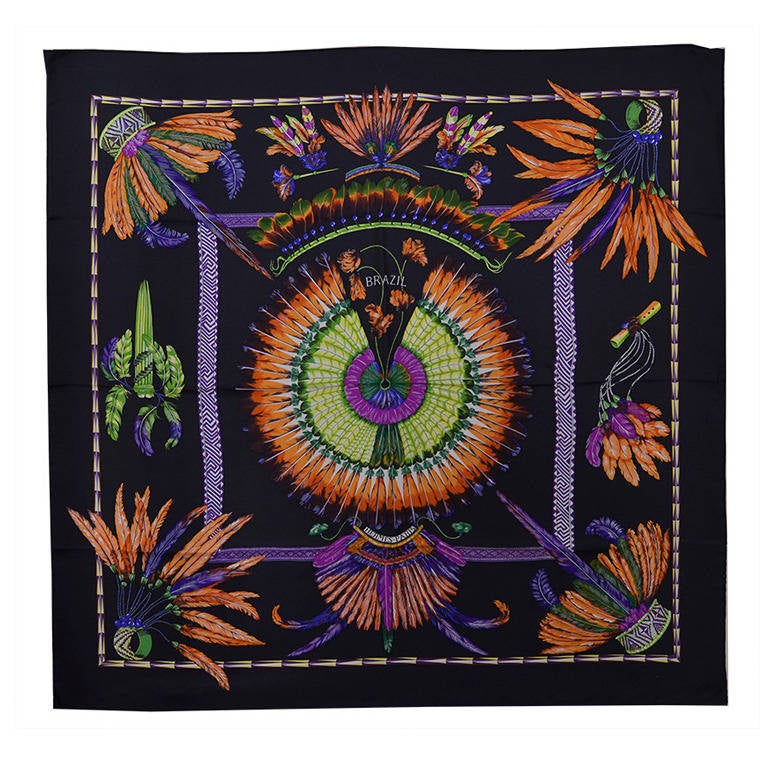 Magnificent Hermes Silk Brazil Scarf at 1stDibs | hermes brazil scarf ...