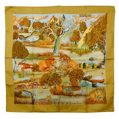 Hermes Abstract Jungle Silk Scarf