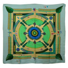 Unusual Hermes Silk Scarf "Celebrating 150 Years of Central Park"