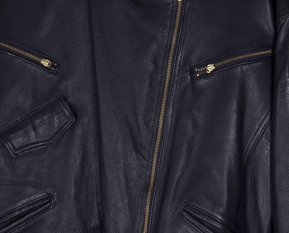 Black Iconic Vintage Donna Karan Leather Jacket