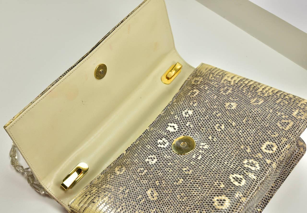 Donna Rara borsa Darby Scott in lucertola e topazio fumé in vendita