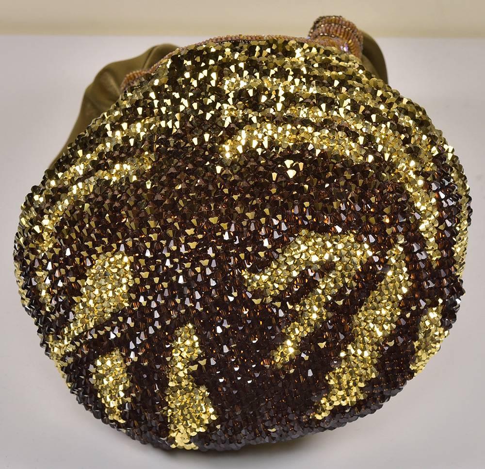 Magnificent Bea Valdes Swarovski jewel encrusted and satin evening pouchette.