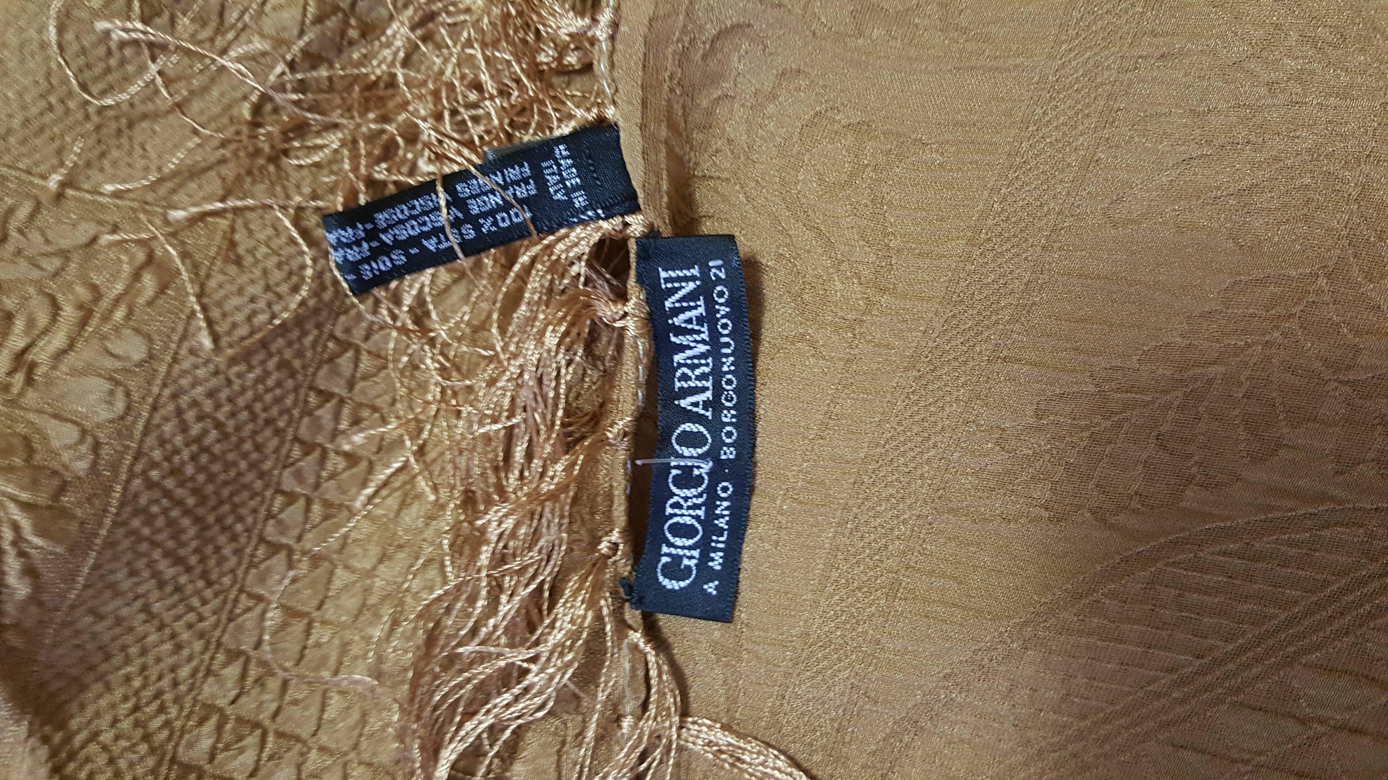 Brown Amazing Armani Textured Silk Shawl For Sale