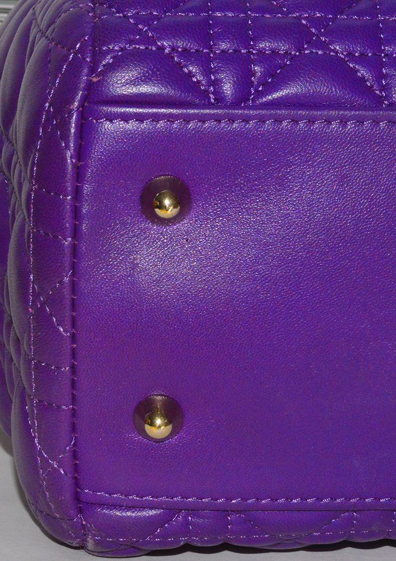 Chic, Gorgeous Purple Dior Quilted Shoulder Bag/Tote For Sale 2