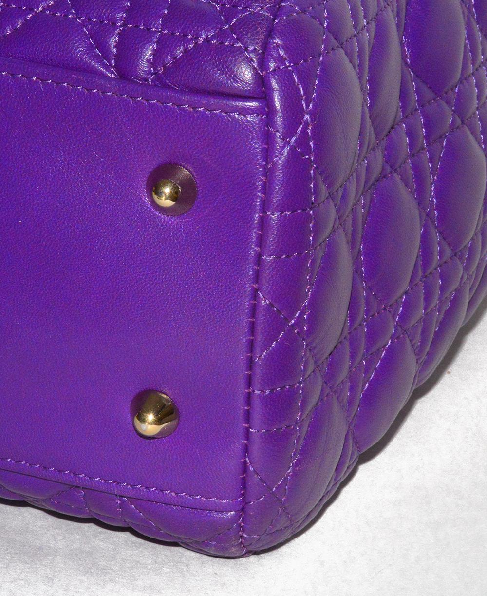 Chic, Gorgeous Purple Dior Quilted Shoulder Bag/Tote For Sale 3