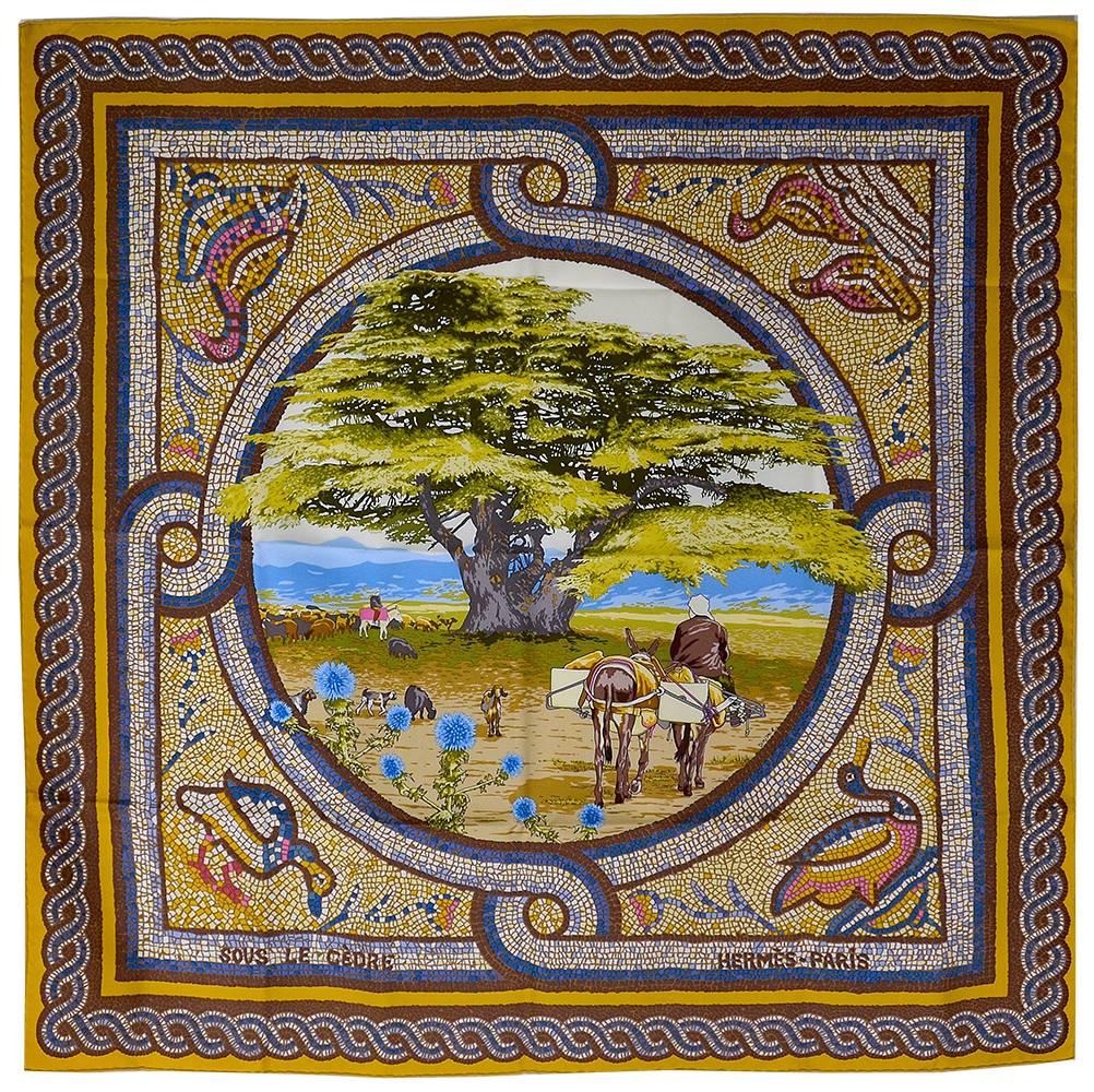 Hermes "Sous le Cedre" Silk Scarf