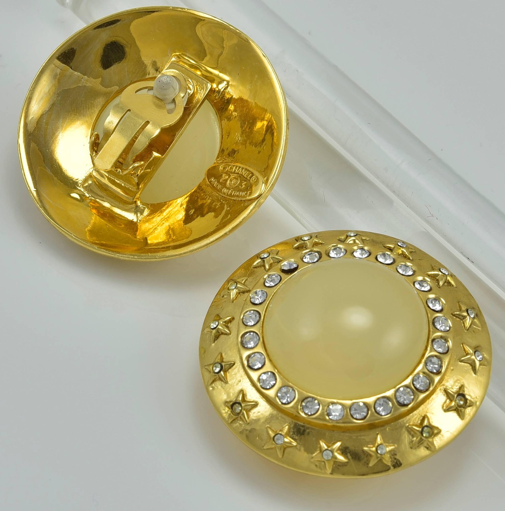 Gorgeous large Chanel clip earrings...a true classic