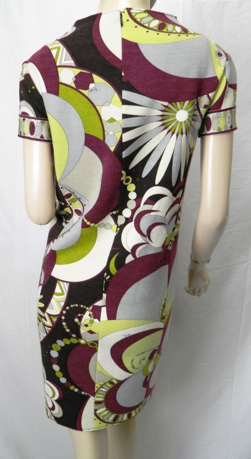 Women's 1990s Emilio Pucci Haute Couture Wool Silk Mod Dress with Belt Detail For Sale