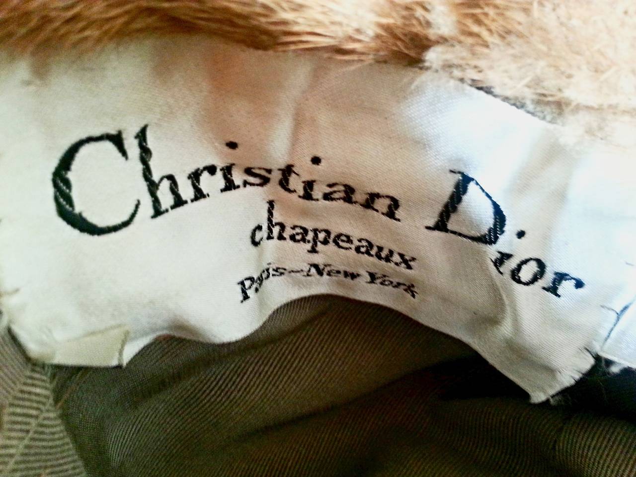 Late 1950s Christian Dior Brown Mink Hat with Silk Bow Detail For Sale 3