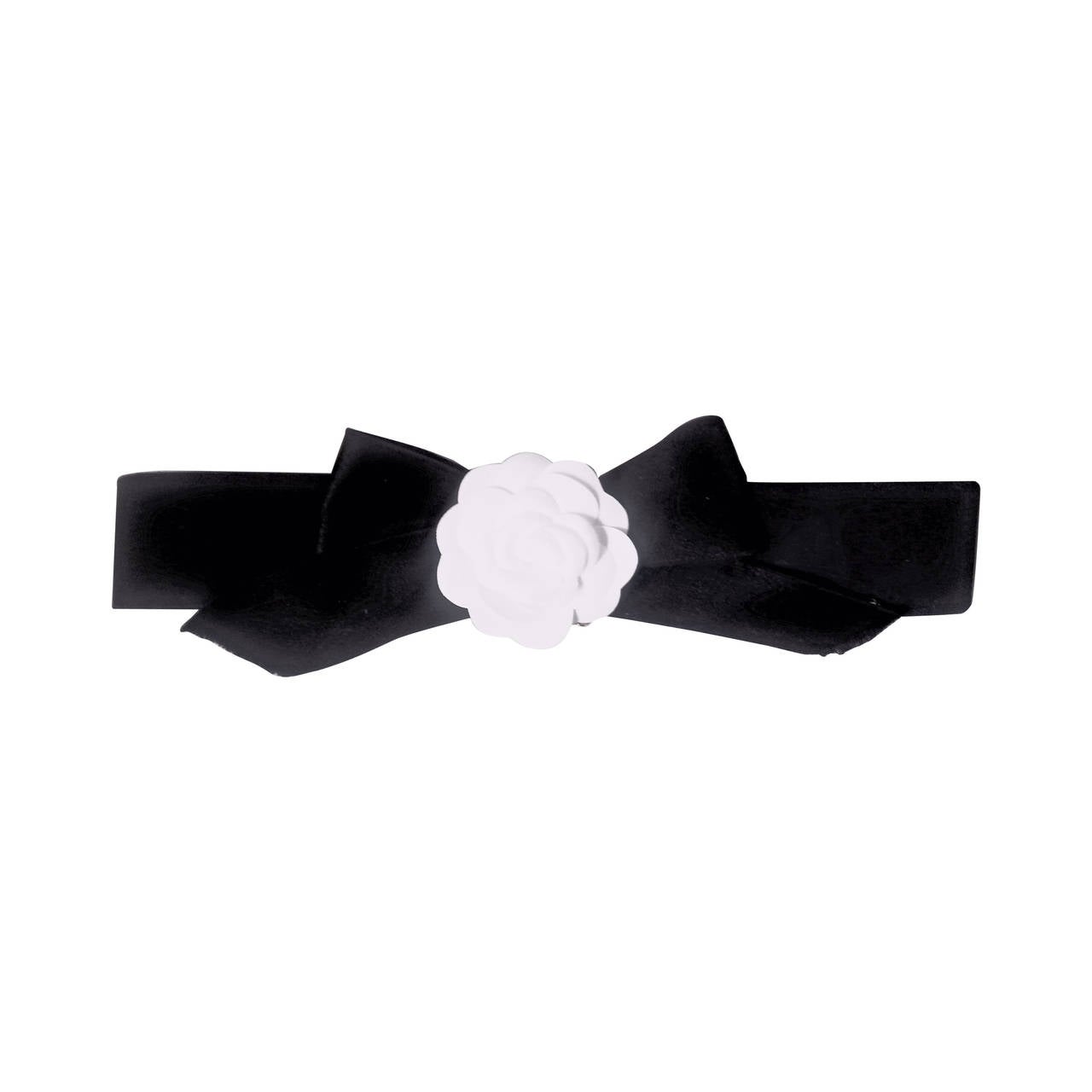 Important 1984 Chanel Black Silk Bow Belt From Lagerfeld's First Collection For Sale