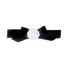 Retro Important 1984 Chanel Black Silk Bow Belt From Lagerfeld's First Collection