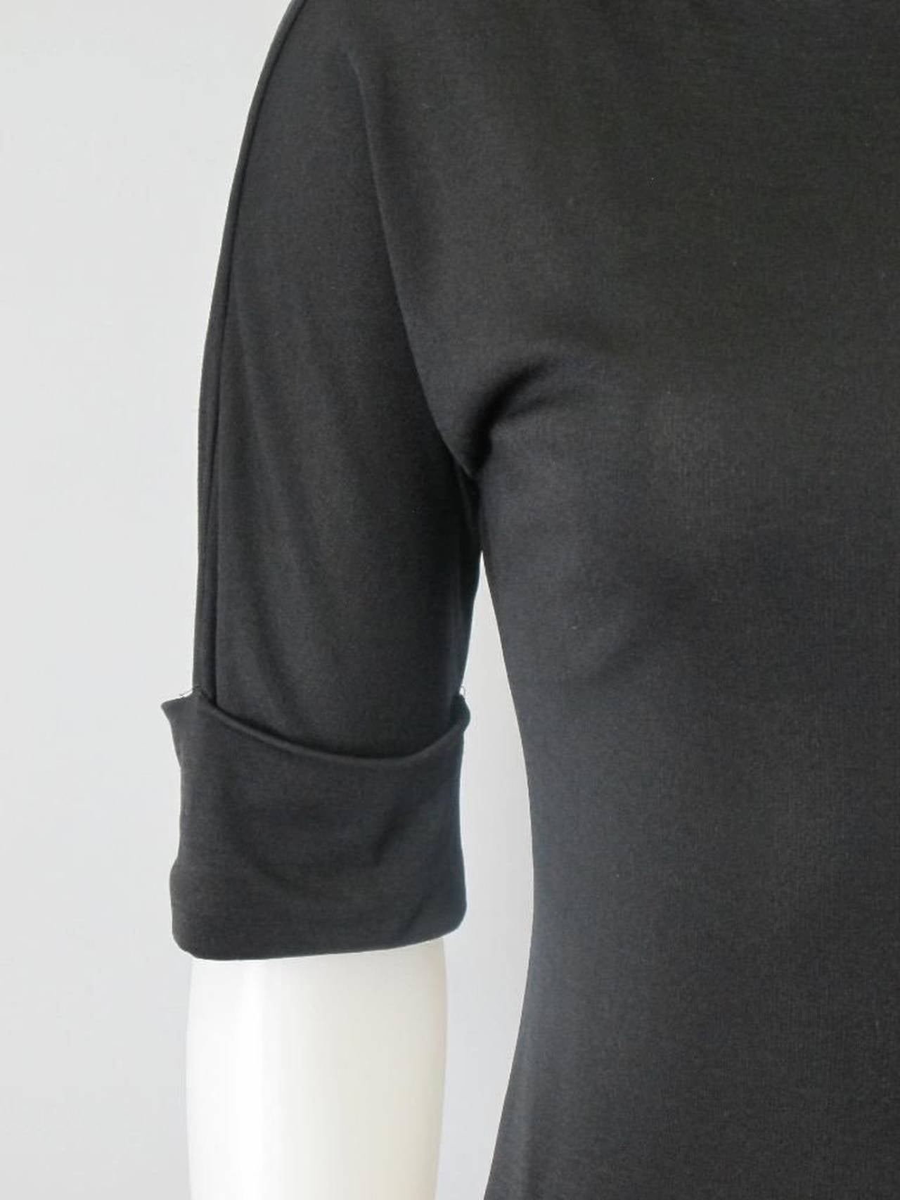 Women's Late 1960s or early 70s Couture Emilio Pucci Black Silk Slashed Tie Top For Sale