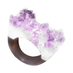 1960s Raw Amethyst Mountains of the Moon Ring belonging to Lauren Bacall