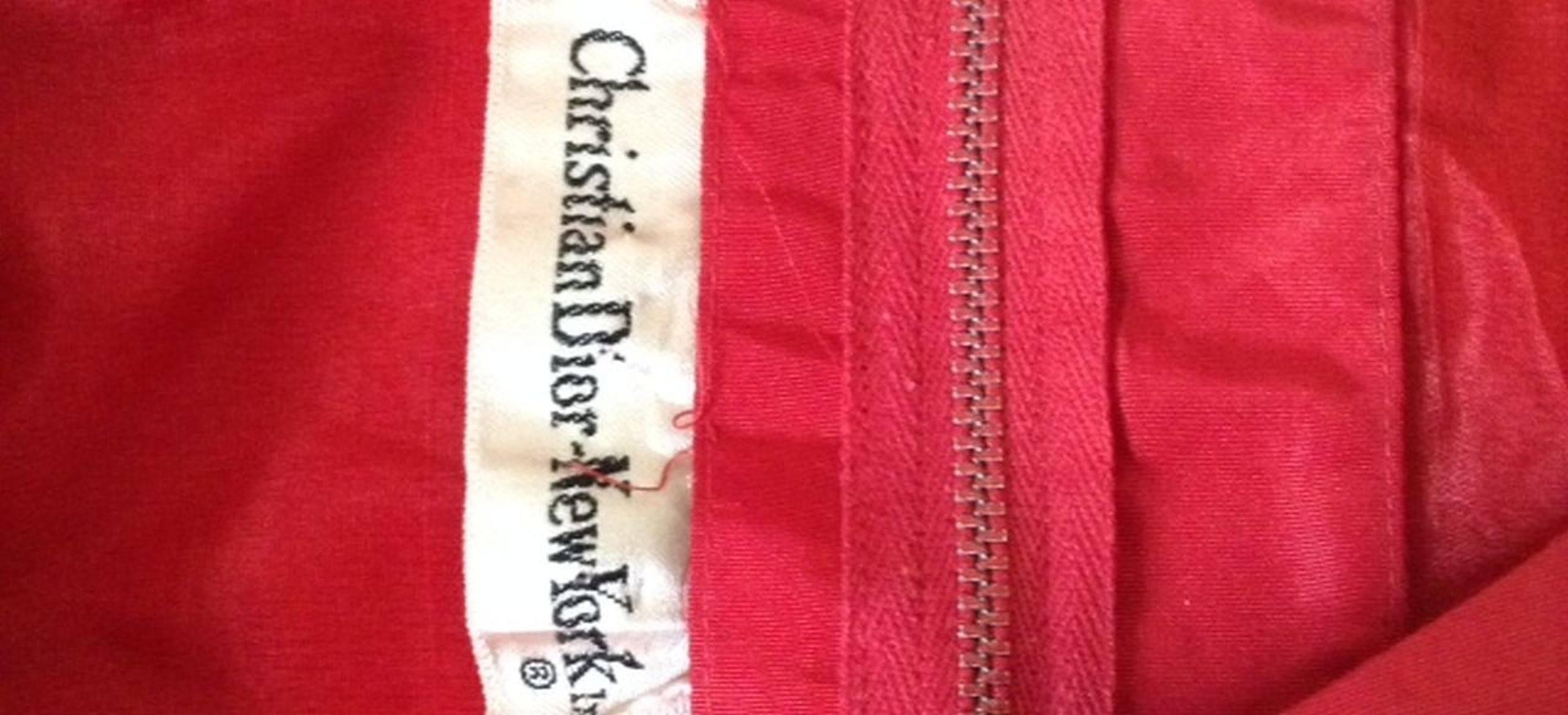 1953 Christian Dior Red Silk Bolero Jacket with Bow Details For Sale 4