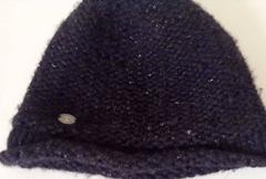 Early 1980s Chanel Cloche Hat in Black Boucle with Silver Thread