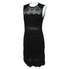 ROBERTO CAVALLI Vestido de punto negro sin mangas Viscosa Elastano Slip-On 44