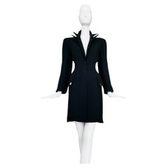Thierry Mugler Black Jacket Dramatic Collar Coat