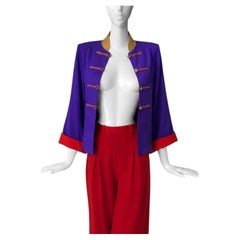Iconic Yves Saint Laurent SS 1993 Ensemble Kate Moss Runway Jacket Pants Suit