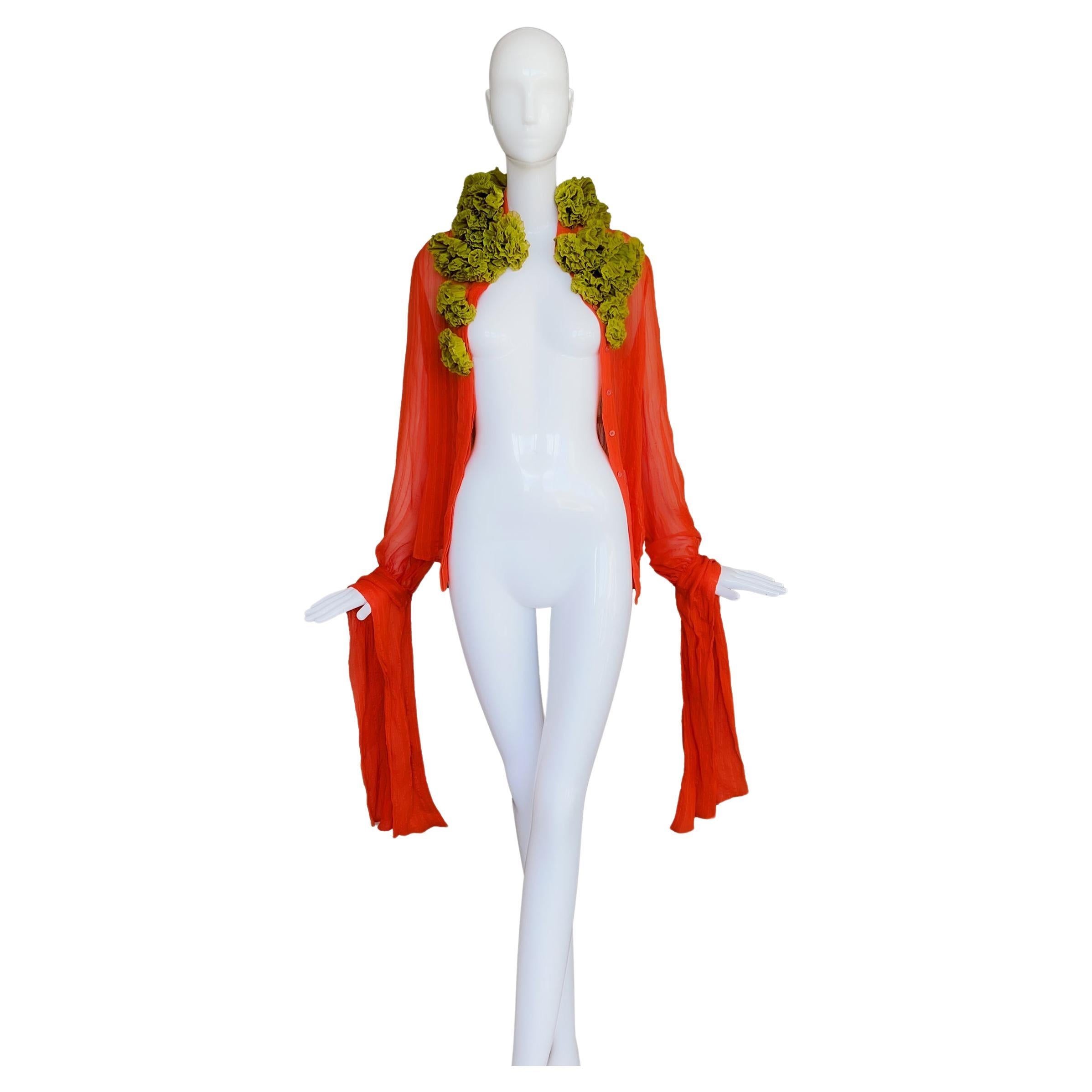 Alexander Mcqueen 2008 Beautiful Silk Blouse Top For Sale